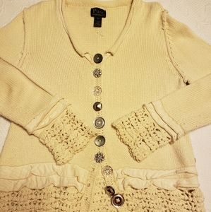 Creme sweater with fun buttons
